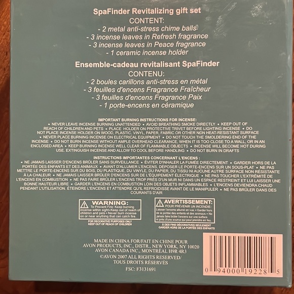 Avon SpaFinder Revitalizing set with 2 BaoDing Balls, incense leaves & holder - Picture 15 of 16